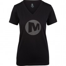 Merrell Woman's M Logo T-Shirts Black/reflective Grey/black